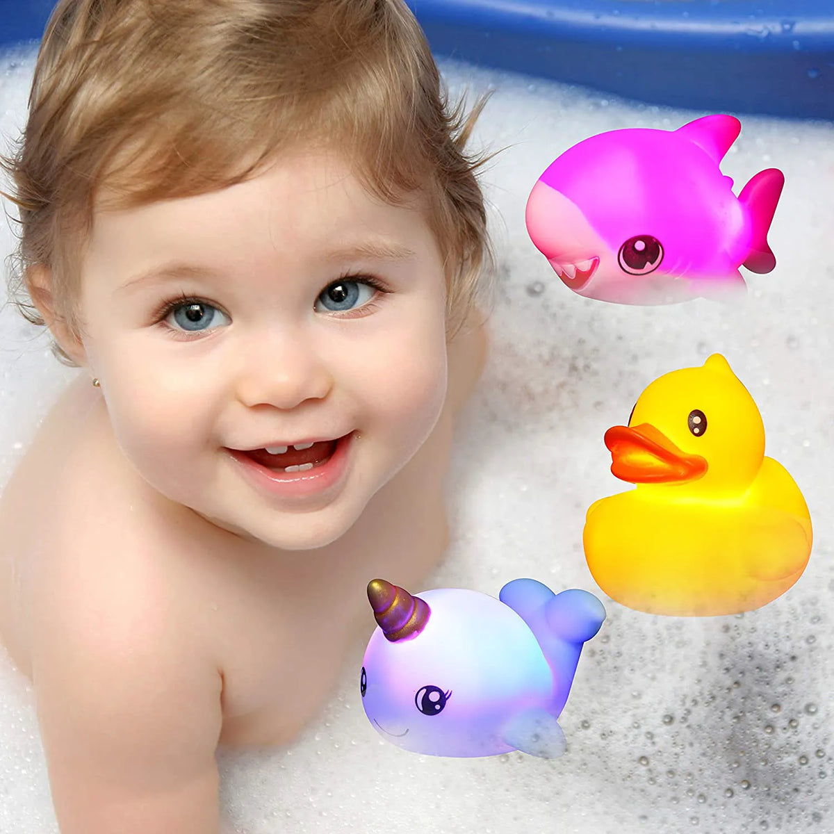 12-Pack Light-Up Bath Toys