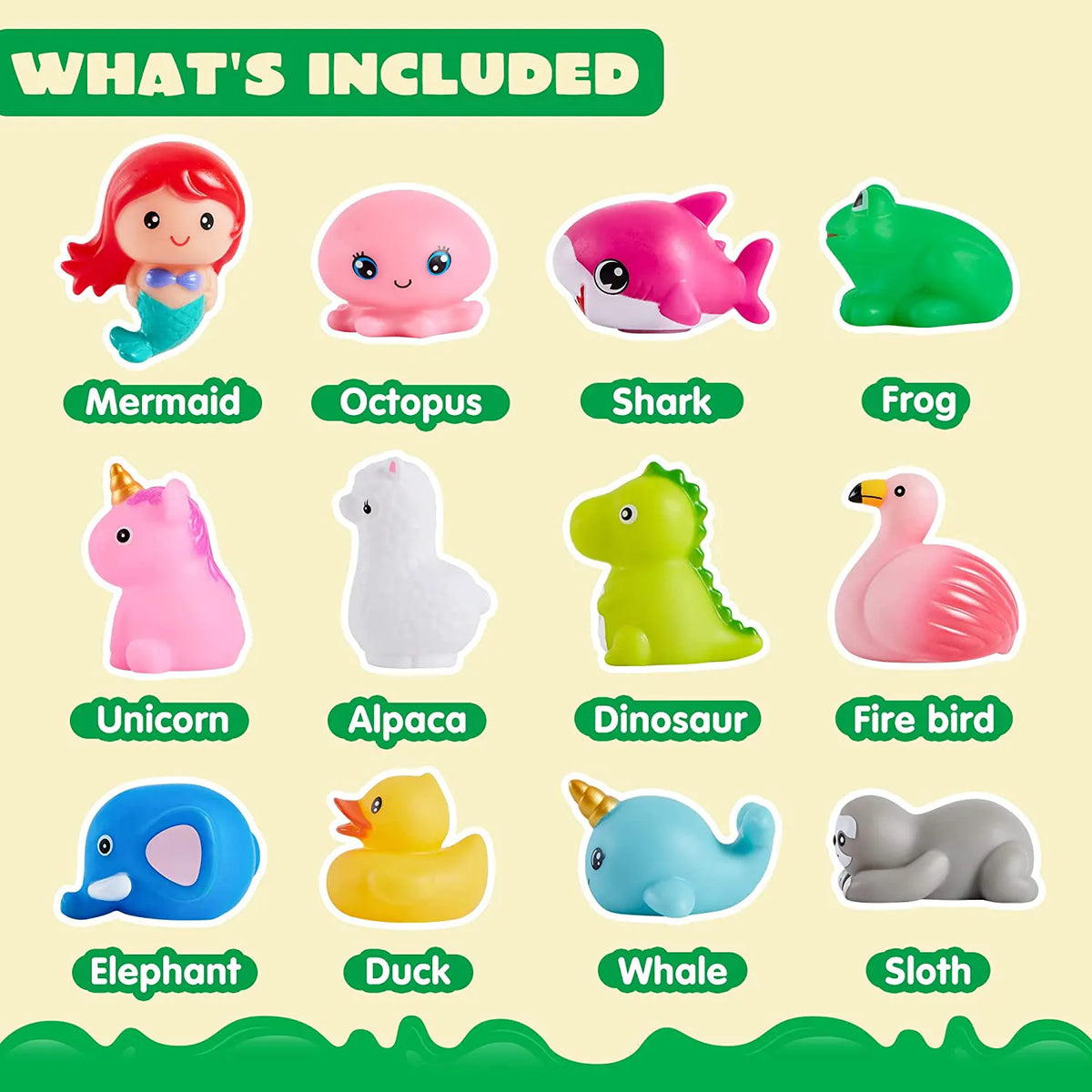 12-Pack Light-Up Bath Toys
