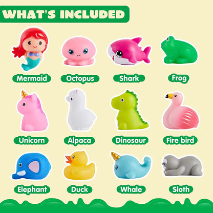 12-Pack Light-Up Bath Toys