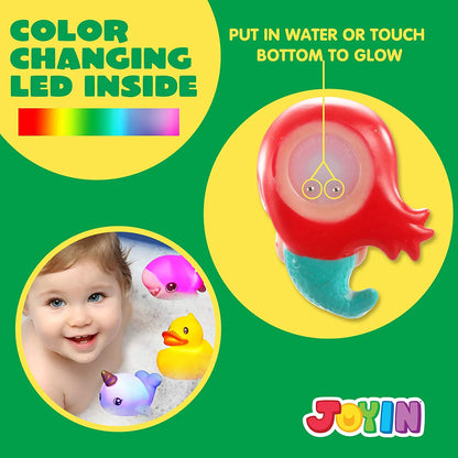 12-Pack Light-Up Bath Toys