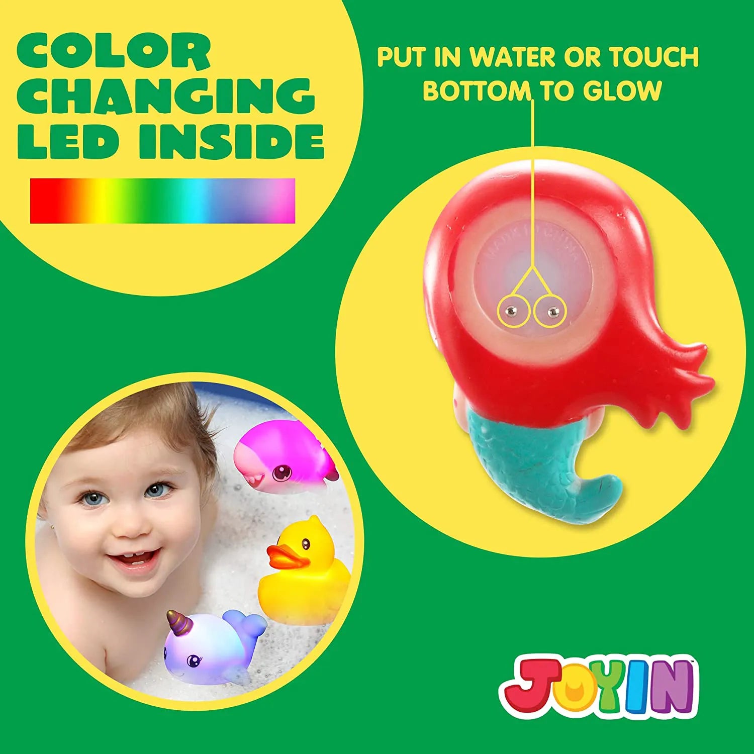 12-Pack Light-Up Bath Toys