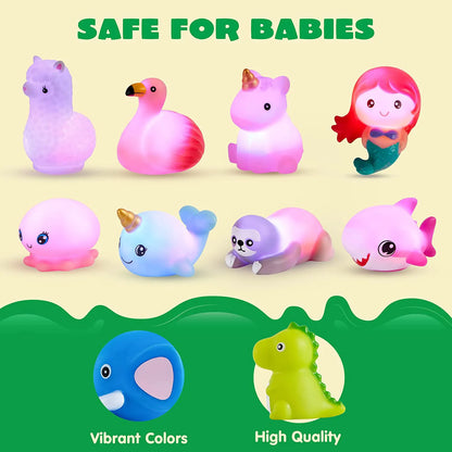 12-Pack Light-Up Bath Toys