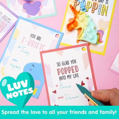 12 Packs Valentine's Day Cards with Keychain Toys
