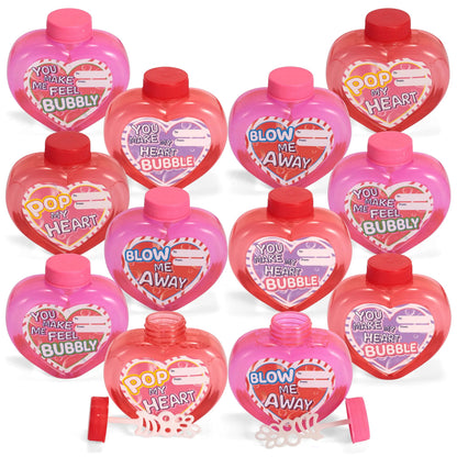 12 Big Heart-Shaped Bubble Wands