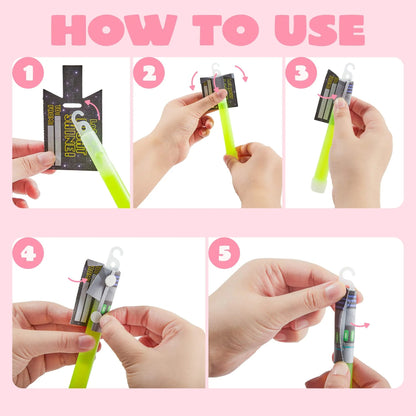 12Pcs Kids Valentine's Cards with Large Glow Sticks - Classroom Exchange Gifts