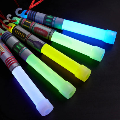 12Pcs Kids Valentine's Cards with Large Glow Sticks - Classroom Exchange Gifts