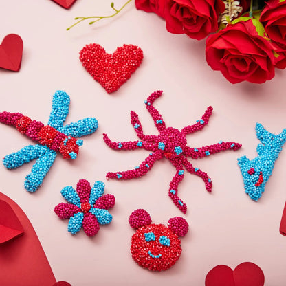 12-Pack Play Foam Animal-Shaped Valentine's Day Cards for Kids Classroom Exchange Gifts