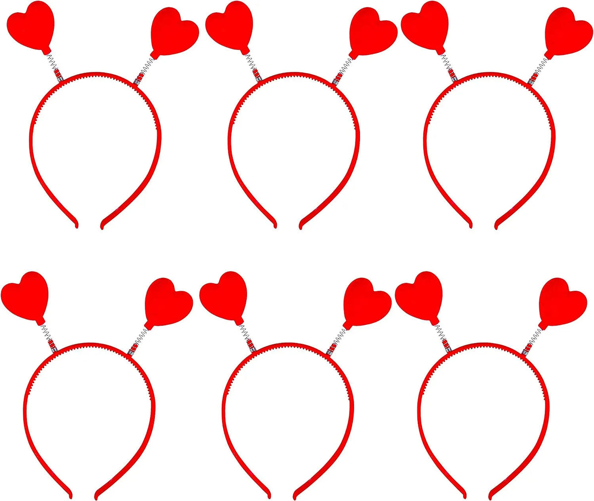 12-Pack Valentine's Day Heart Headbands and Glasses for Classroom Exchange Gifts