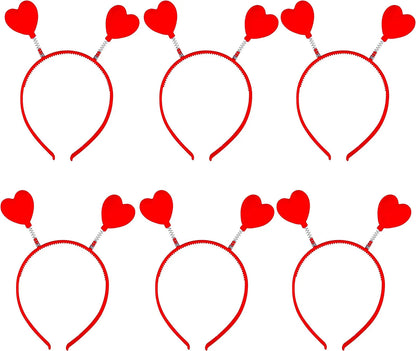 12-Pack Valentine's Day Heart Headbands and Glasses for Classroom Exchange Gifts