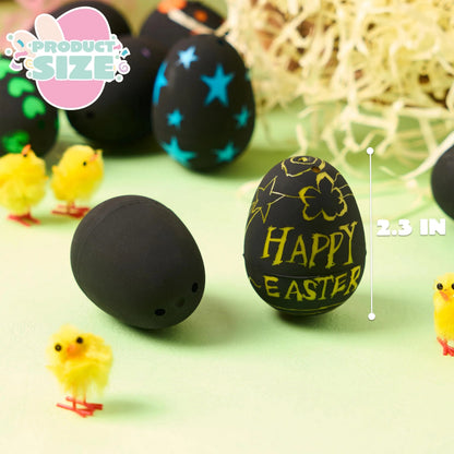 12 Pcs 2.3 Inch Easter Plastic Eggs with Scratchable Surface, Empty and Fillable