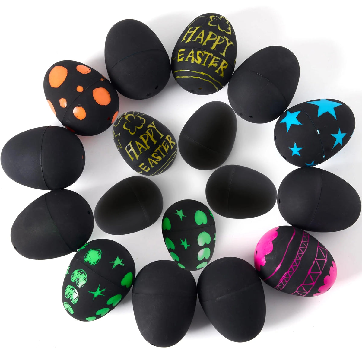 12 Pcs 2.3 Inch Easter Plastic Eggs with Scratchable Surface, Empty and Fillable