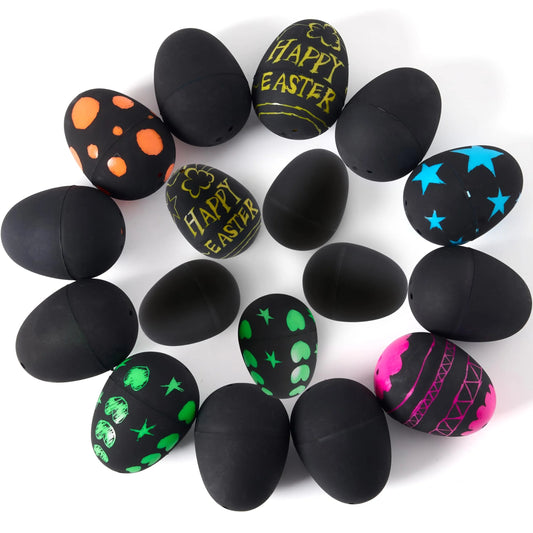 12 Pcs 2.3 Inch Easter Plastic Eggs with Scratchable Surface, Empty and Fillable