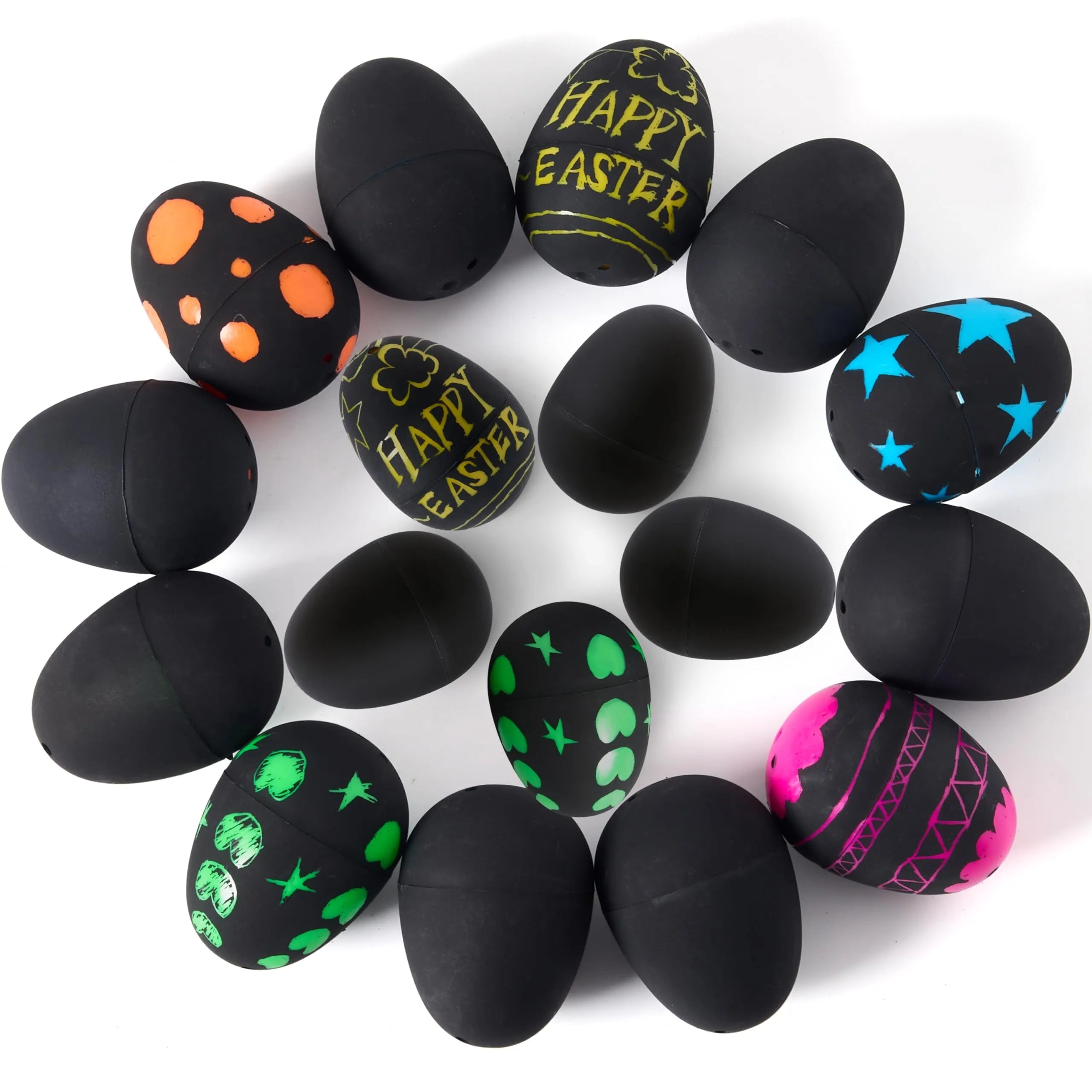 12 Pcs 2.3 Inch Easter Plastic Eggs with Scratchable Surface, Empty and Fillable