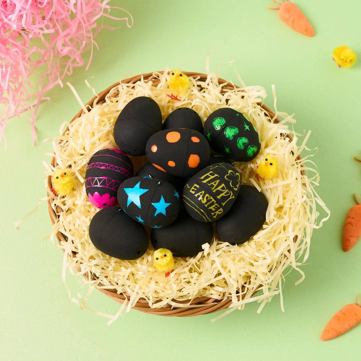 12 Pcs 2.3 Inch Easter Plastic Eggs with Scratchable Surface, Empty and Fillable