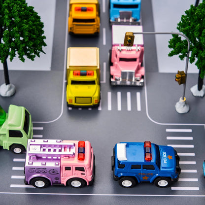 12 Prefilled Easter Eggs with Die-Cast Pull Back Cars (3.15 in) for Egg Hunt