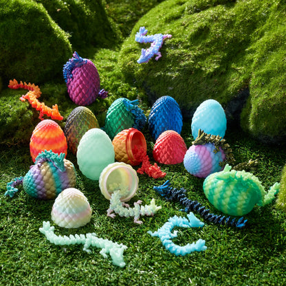 12 Pcs 3D Printed Dragon Eggs Toys for Easter Party, Egg Hunt & Classroom Prizes