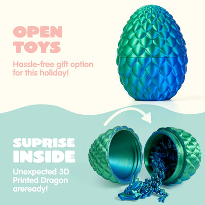 12 Pcs 3D Printed Dragon Eggs Toys for Easter Party, Egg Hunt & Classroom Prizes