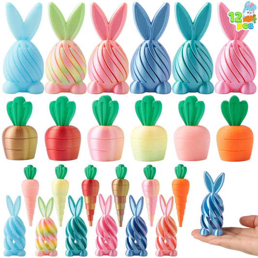 12 Pcs 3D Printed Easter Fidget Toys for Party & Classroom