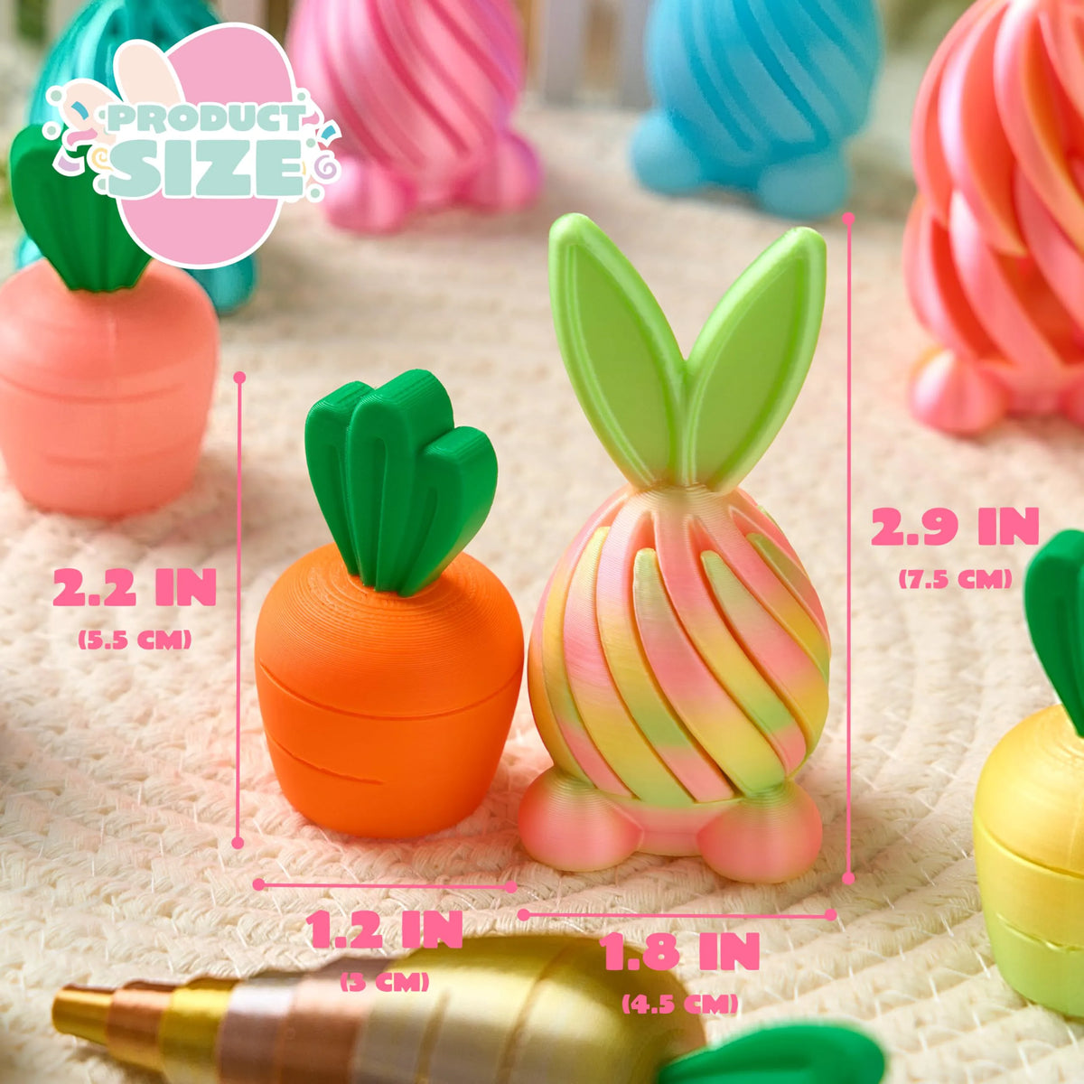 12 Pcs 3D Printed Easter Fidget Toys for Party & Classroom