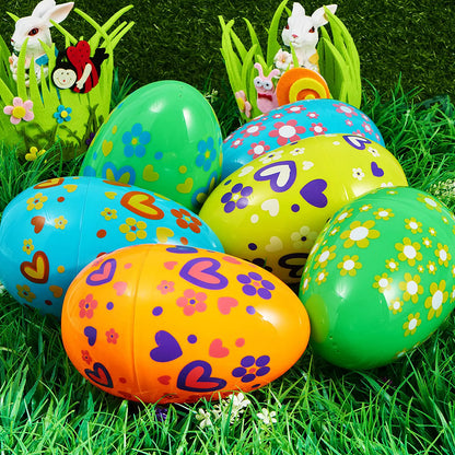 12 Bright Color Plastic Easter Egg Shells (7 Inches)