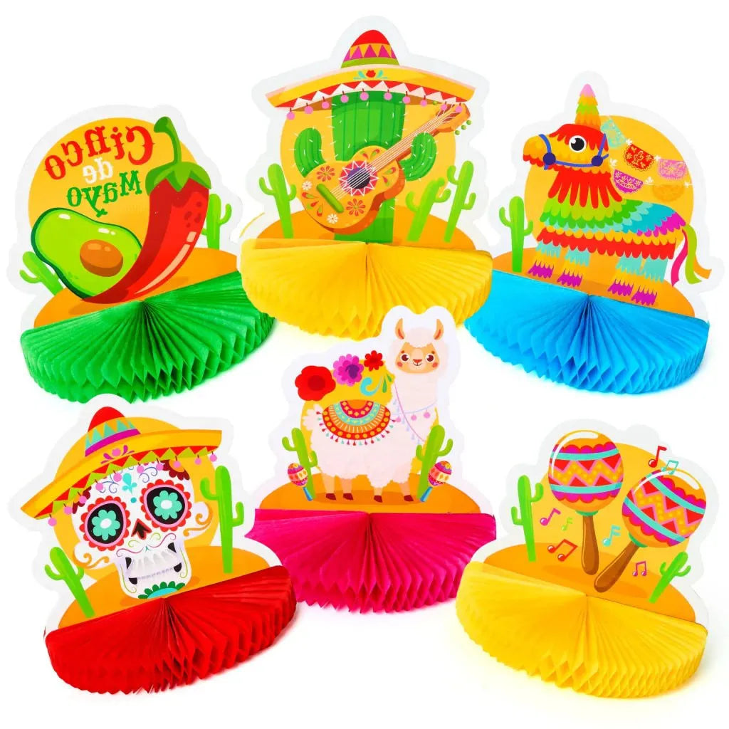 12-Pack Cinco de Mayo Honeycomb Table Centerpieces