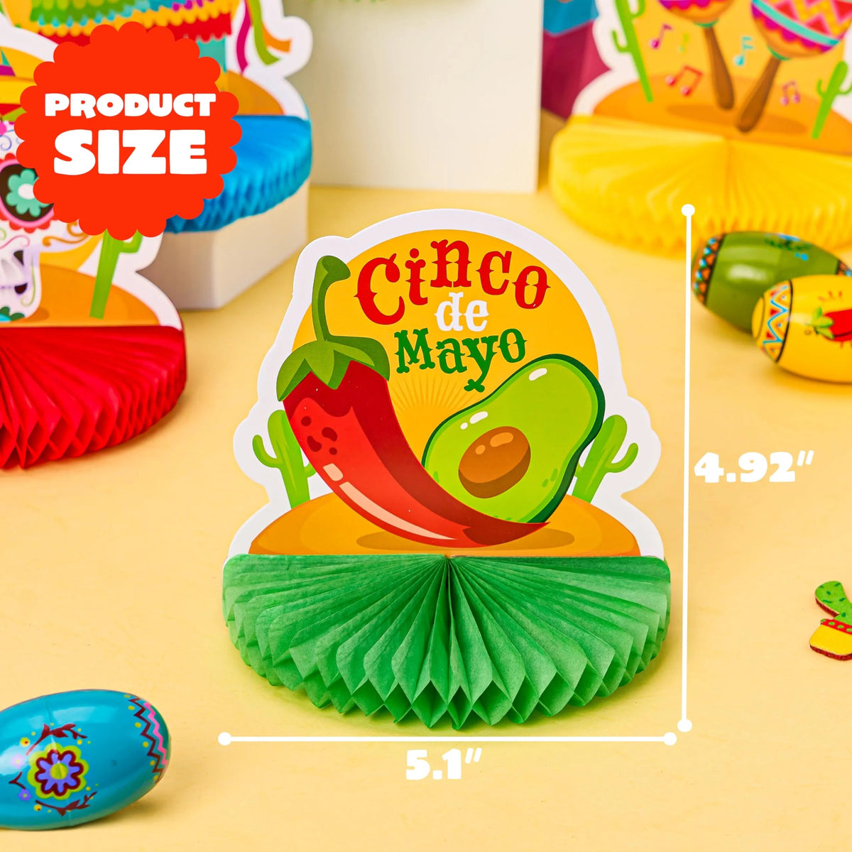 12-Pack Cinco de Mayo Honeycomb Table Centerpieces