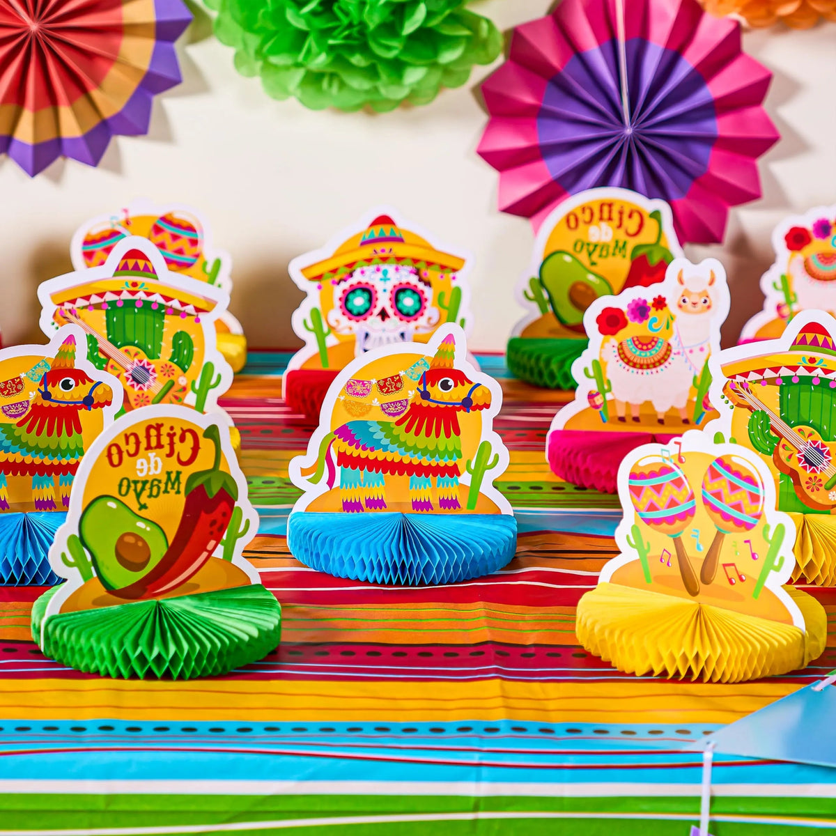 12-Pack Cinco de Mayo Honeycomb Table Centerpieces