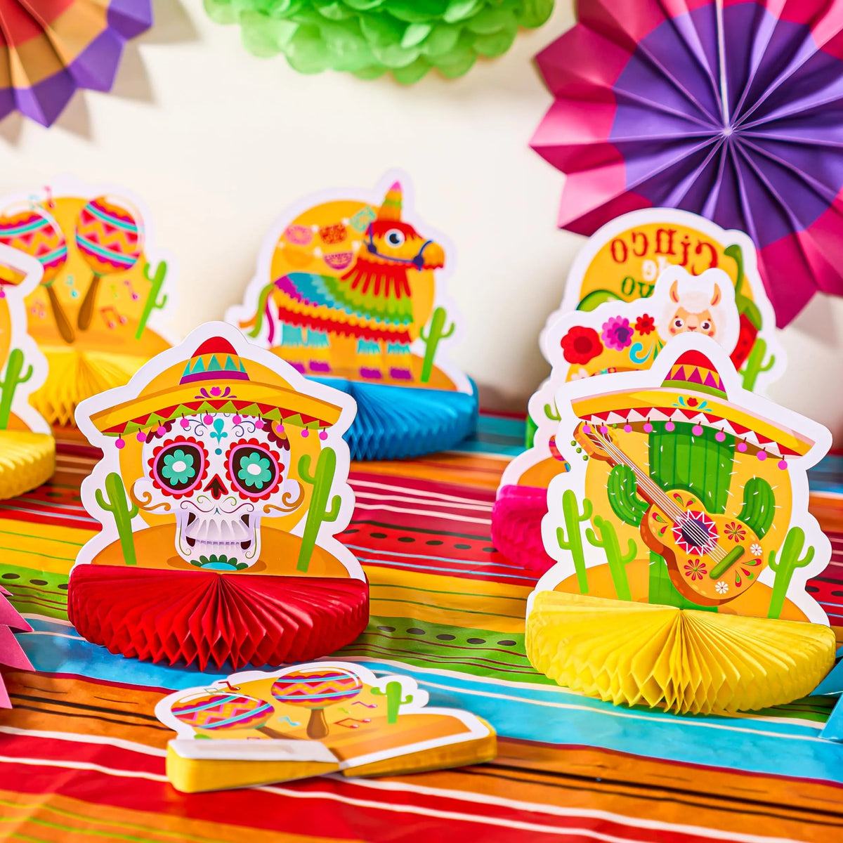 12-Pack Cinco de Mayo Honeycomb Table Centerpieces