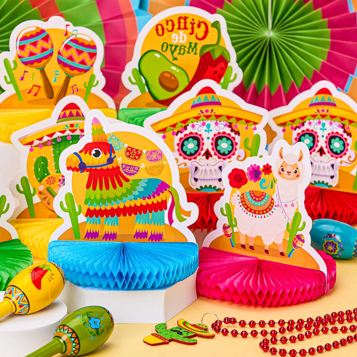 12-Pack Cinco de Mayo Honeycomb Table Centerpieces