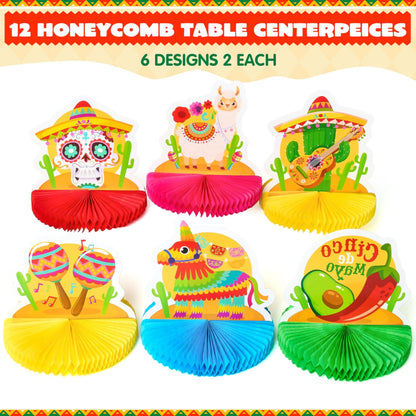 12-Pack Cinco de Mayo Honeycomb Table Centerpieces