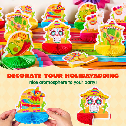 12-Pack Cinco de Mayo Honeycomb Table Centerpieces
