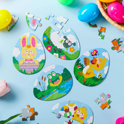 12-Piece Easter Egg Jigsaw Puzzle Set for Egg Hunts and Party Favors