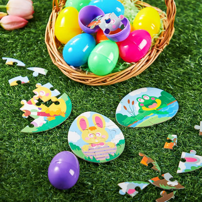 12-Piece Easter Egg Jigsaw Puzzle Set for Egg Hunts and Party Favors