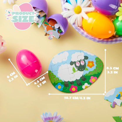 12-Piece Easter Egg Jigsaw Puzzle Set for Egg Hunts and Party Favors