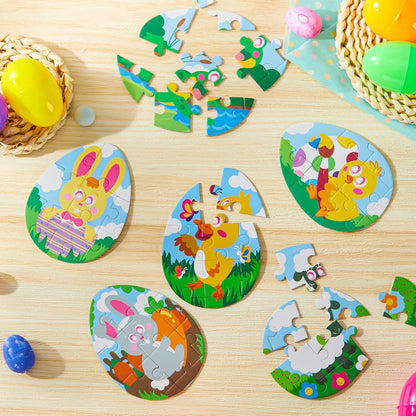 12-Piece Easter Egg Jigsaw Puzzle Set for Egg Hunts and Party Favors