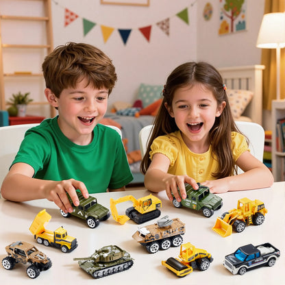 12 Prefilled Easter Eggs with Die-Cast Vehicles for Kids Easter Hunt Party Favors