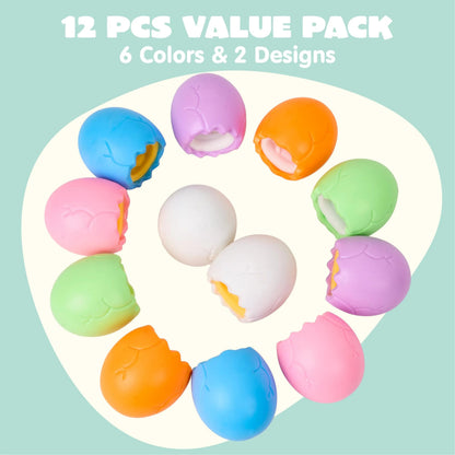 12 Pack Easter Squishy Toys - Bunny & Chick Stress Relief Eggs