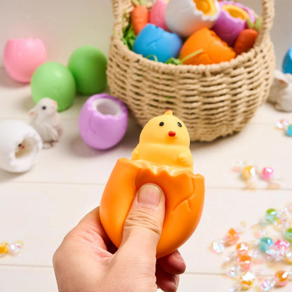 12 Pack Easter Squishy Toys - Bunny & Chick Stress Relief Eggs