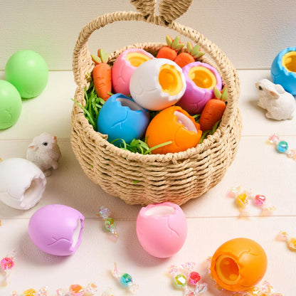 12 Pack Easter Squishy Toys - Bunny & Chick Stress Relief Eggs