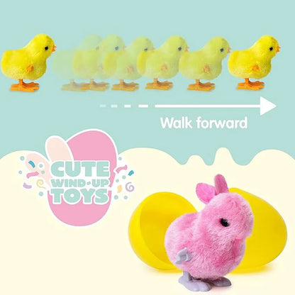 12 Easter Eggs with Wind-Up Toys for Kids Party & Classroom