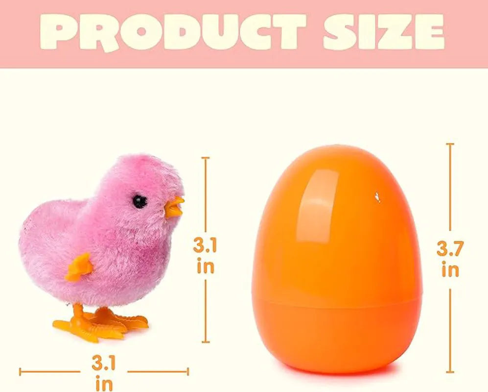 12 Easter Eggs with Wind-Up Toys for Kids Party & Classroom