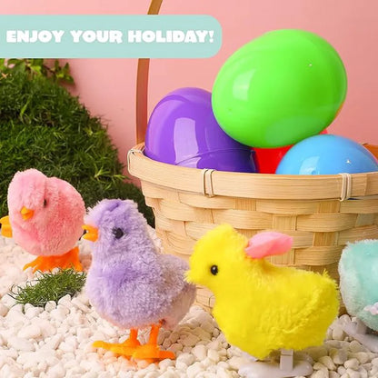 12 Easter Eggs with Wind-Up Toys for Kids Party & Classroom