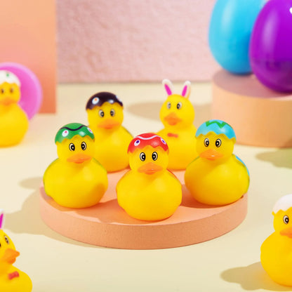 12-Pack 3.15-Inch Easter Eggs Filled with Rubber Toys for Egg Hunt