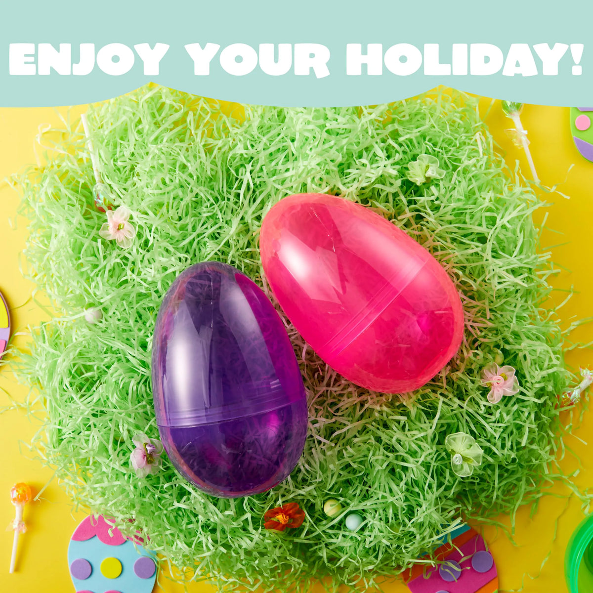 12 Jumbo Clear Plastic Easter Eggs for Filling, Hunting, and Basket Stuffers