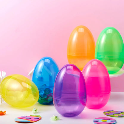12 Jumbo Clear Plastic Easter Eggs for Filling, Hunting, and Basket Stuffers