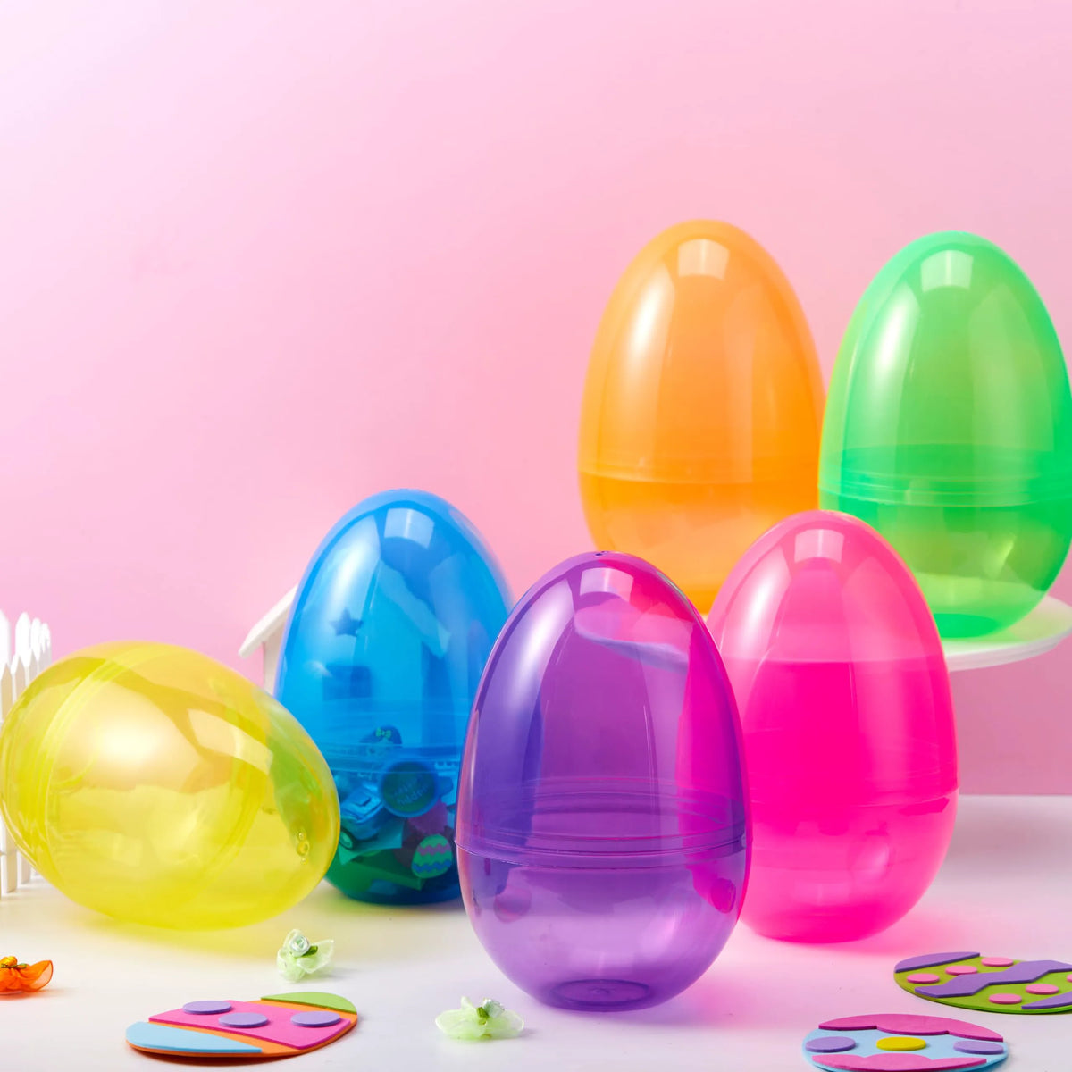 12 Jumbo Clear Plastic Easter Eggs for Filling, Hunting, and Basket Stuffers