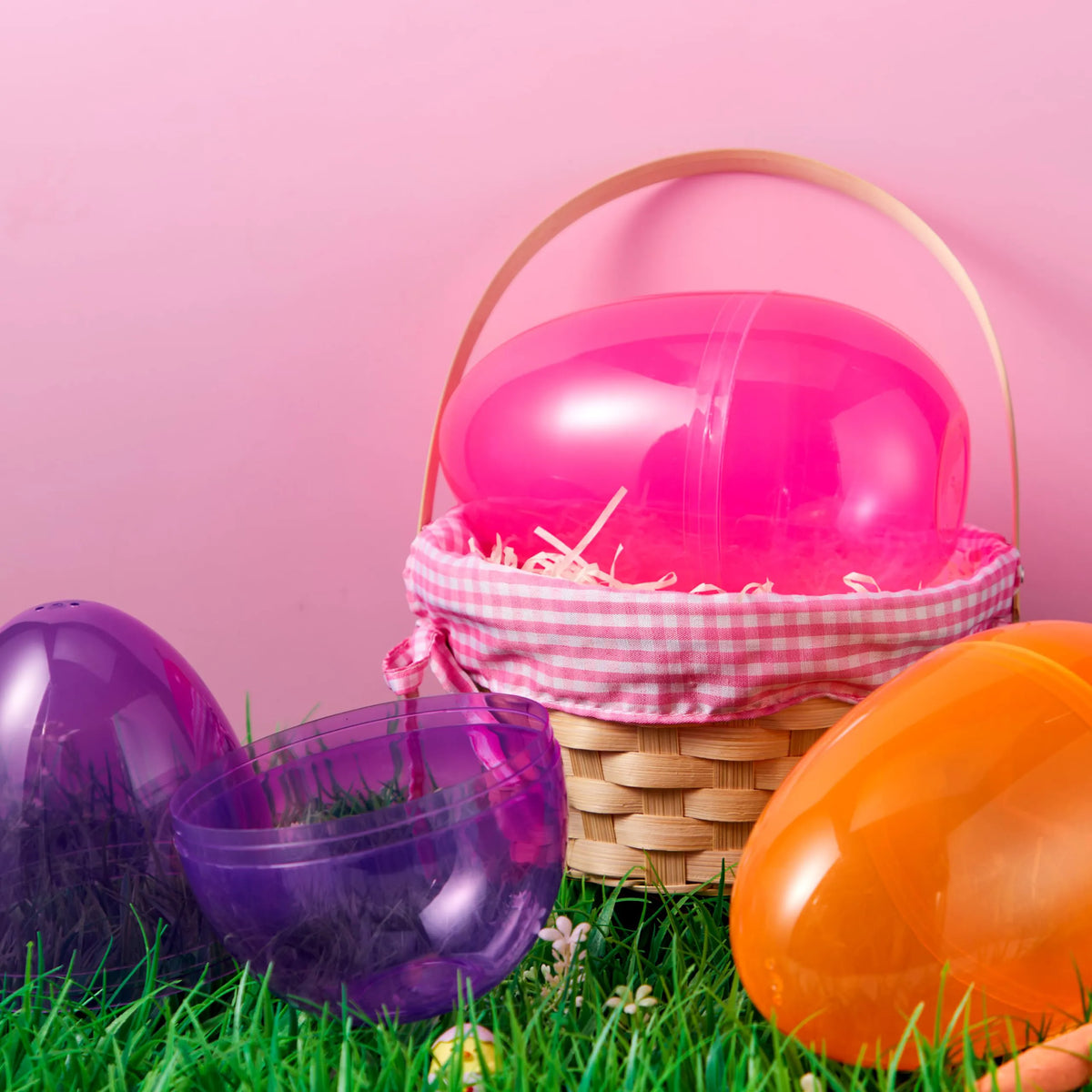 12 Jumbo Clear Plastic Easter Eggs for Filling, Hunting, and Basket Stuffers