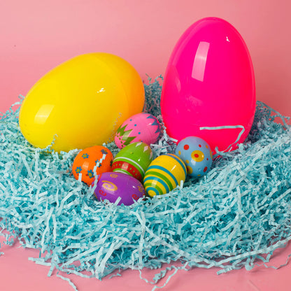 12 Jumbo Plastic Easter Eggs - Bright Colors for Egg Hunts & Basket Stuffers