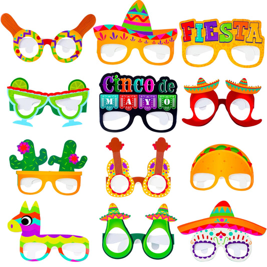 12 Pcs Mexican Fiesta Party Paper Glasses for Cinco de Mayo Decorations