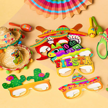 12 Pcs Mexican Fiesta Party Paper Glasses for Cinco de Mayo Decorations